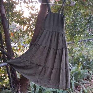 Olive Green Tiered Maxi Dress